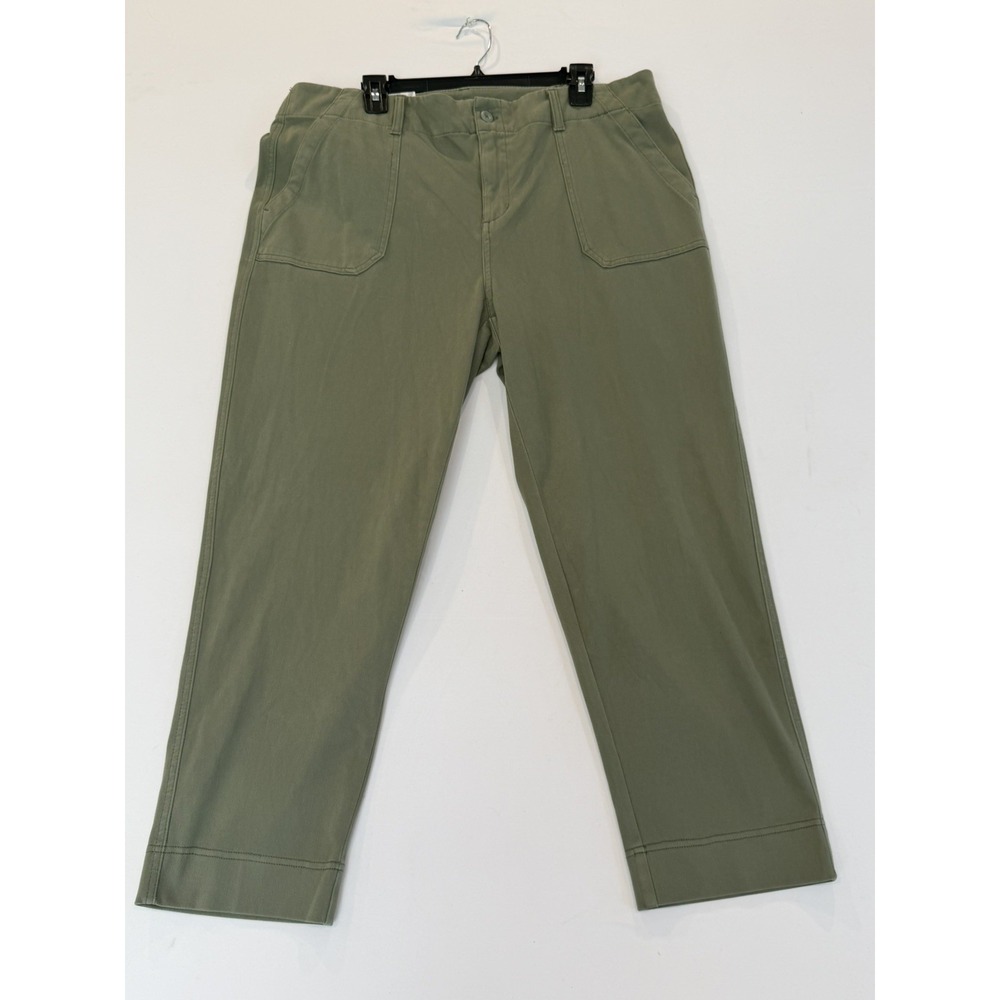 32 Degrees Cool Green Ankle Length Pants Stretch Cotton Blend Women's Size Large